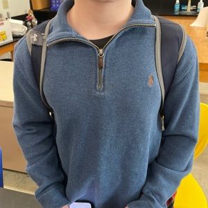 Blue polo jacket (boy not included)